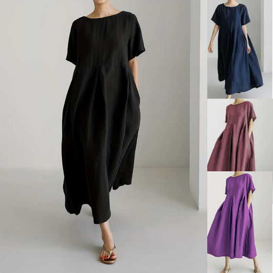 【40-120 KG】【M-5XL】 2025🌟 Savršena haljina za ljeto!👗 Maslinasto zelena haljina A-kroja – elegantna i ležerna!