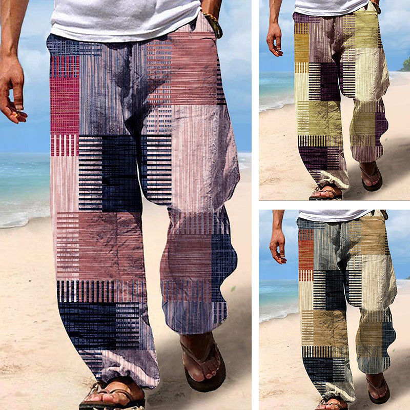 ✨👖【🌈Ograničene zalihe】 【S-6XL】😍 Muške uske pamučne i lanene hlače velikog broja, ležerni, široki boemski stil