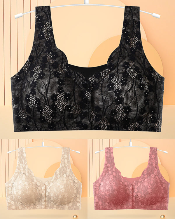 đđ 3 darab elölkapcsos nĆi melltartĂł (40â100 kg) â VezetĂ©k nĂ©lkĂŒli, pamut, kĂ©nyelmes Ă©s jĂłl szellĆzĆ, tökĂ©letes tartĂĄssal