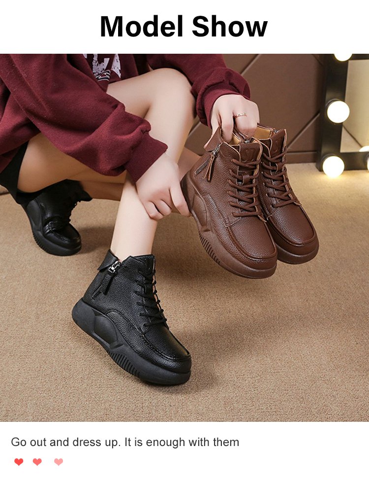 🔥✨【30% REDUCERE】Cizme Martin casual din piele, noi de toamnă, cu talpă groasă, la modă și confortabile