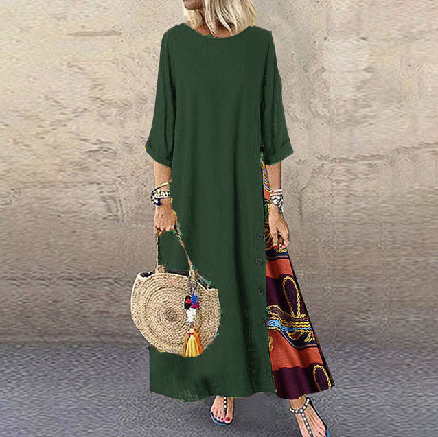 ✨💕【Oferte speciale de vară🔥】【M-5XL】 Noua rochie elegantă retro casual imprimată 2025