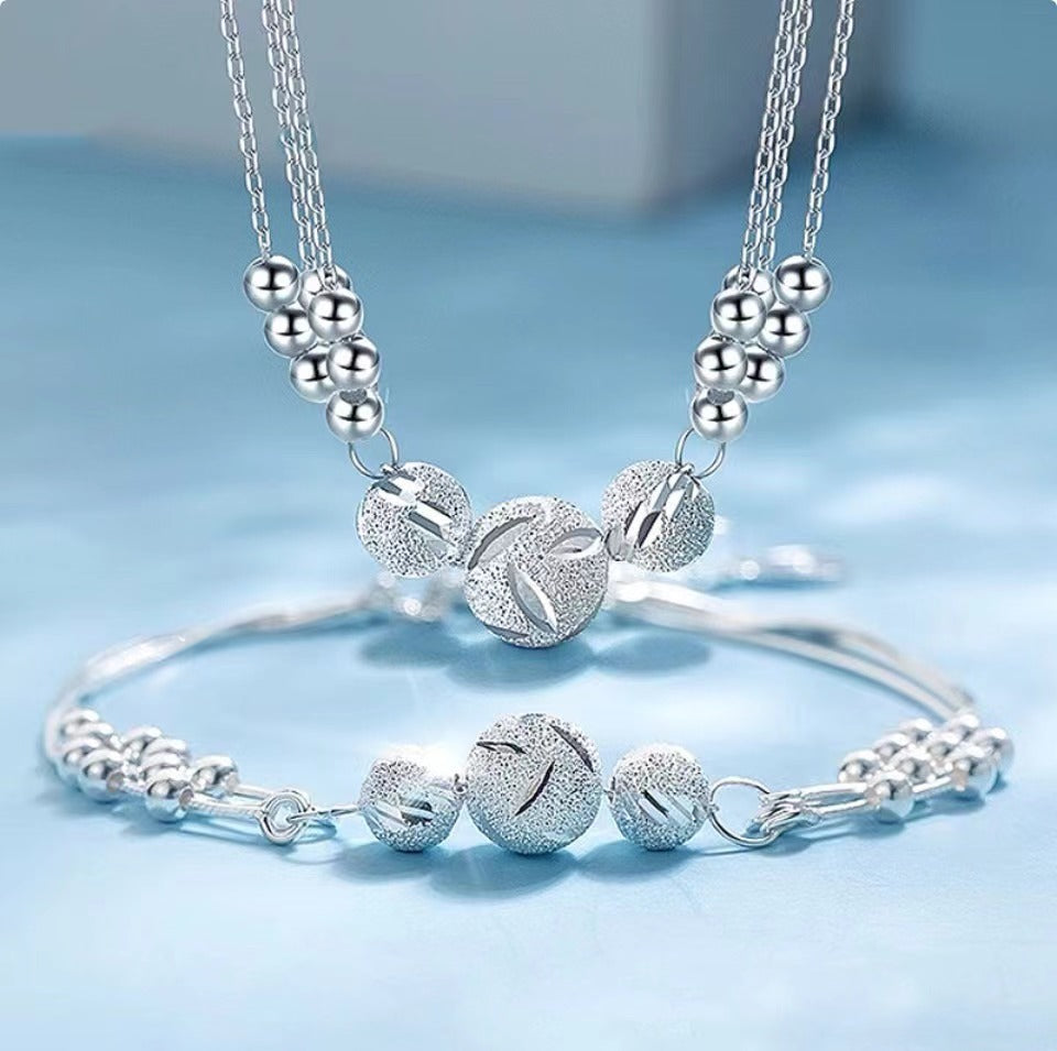 🔥【Compra uno y llévate otro gratis】🔥✨Collar + pulsera ligero y lujoso con cuentas de la suerte