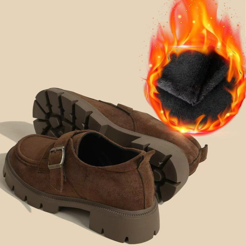 🔥✨【35-40】Nove zimske ženske mokasine s debelim potplatom, okruglim gumenim vrhom, baršunaste po vašem izboru