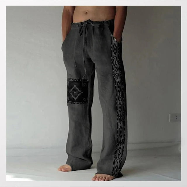 ✨👖【🌈Ograničene zalihe】 【S-6XL】😍 Muške uske pamučne i lanene hlače velikog broja, ležerni, široki boemski stil