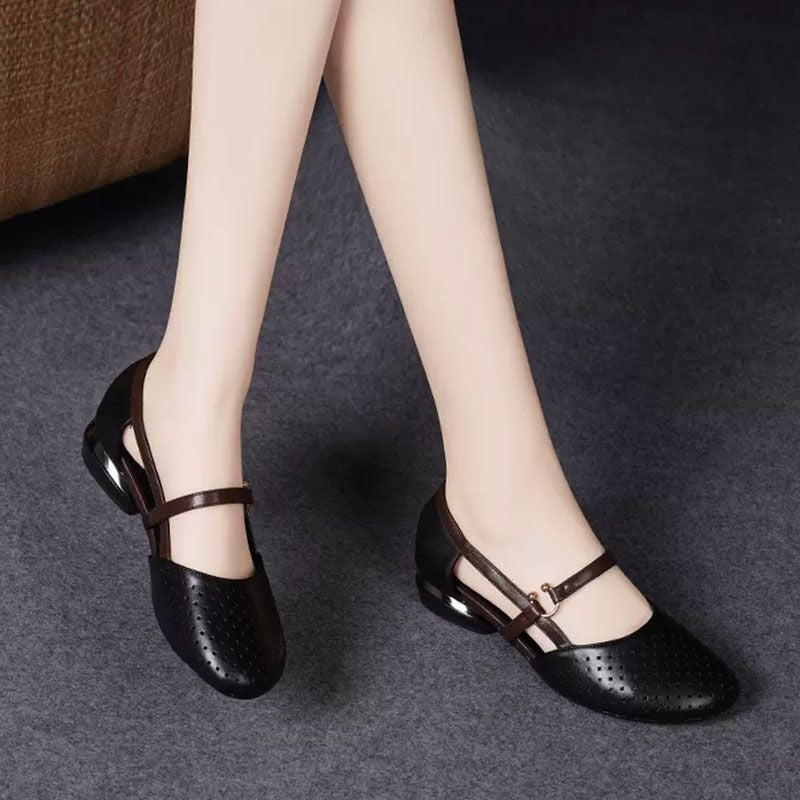 🔥🌴【35-41】Sandale de damă la modă, vara 2025, elegante, din piele naturală, toc mic, talpă moale