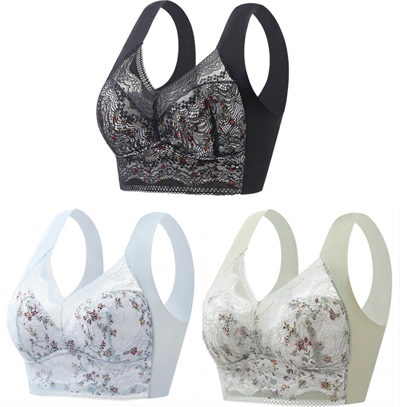 🔥【Paket od 3】💕🎁Bešavni grudnjak od ledene svile velike veličine, prozračan i podesiv【40kg-100kg】