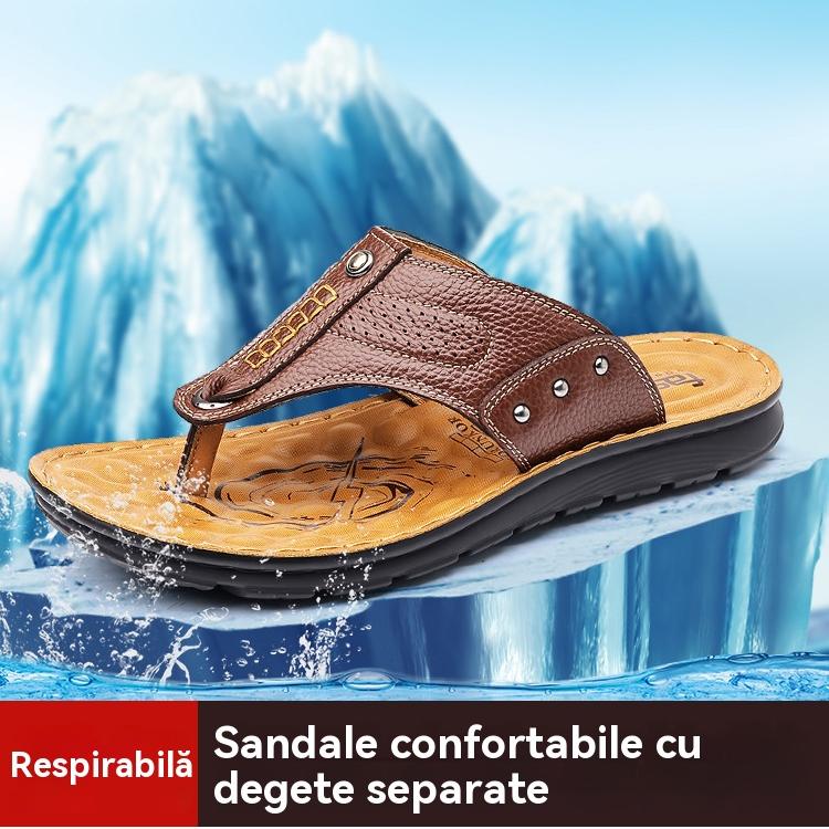🔥🎉【38-44】✨Papuci casual pentru bărbați, confortabili la mers, confecționați din piele de înaltă calitate