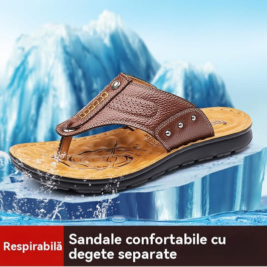 🔥🎉【38-44】✨Papuci casual pentru bărbați, confortabili la mers, confecționați din piele de înaltă calitate