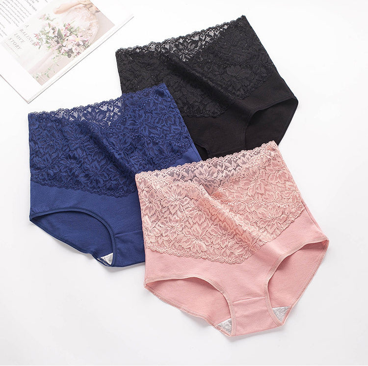 š„ć6 sztukćšAntybakteryjna baweÅniana koronkowa bielizna z wysokim stanem