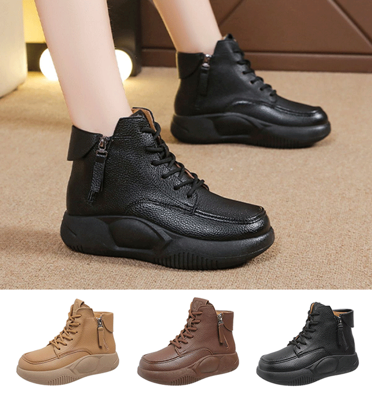 🔥✨【30% REDUCERE】Cizme Martin casual din piele, noi de toamnă, cu talpă groasă, la modă și confortabile