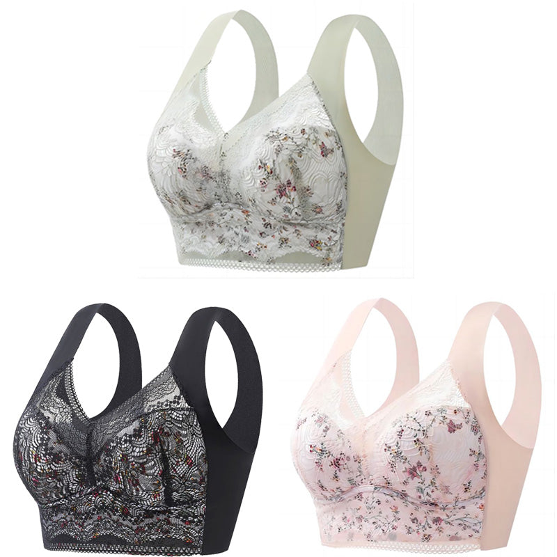 🔥【Paket od 3】💕🎁Bešavni grudnjak od ledene svile velike veličine, prozračan i podesiv【40kg-100kg】