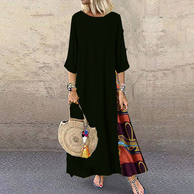 ✨💕【Oferte speciale de vară🔥】【M-5XL】 Noua rochie elegantă retro casual imprimată 2025