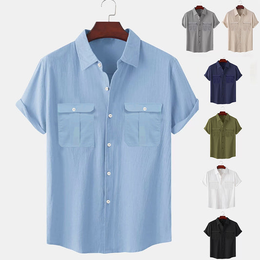 【🔥Reduceri de vară🔥】✨🎉【M-5XL】Cămașă bărbătească de vară nouă, simplă, casual, din in, 2025