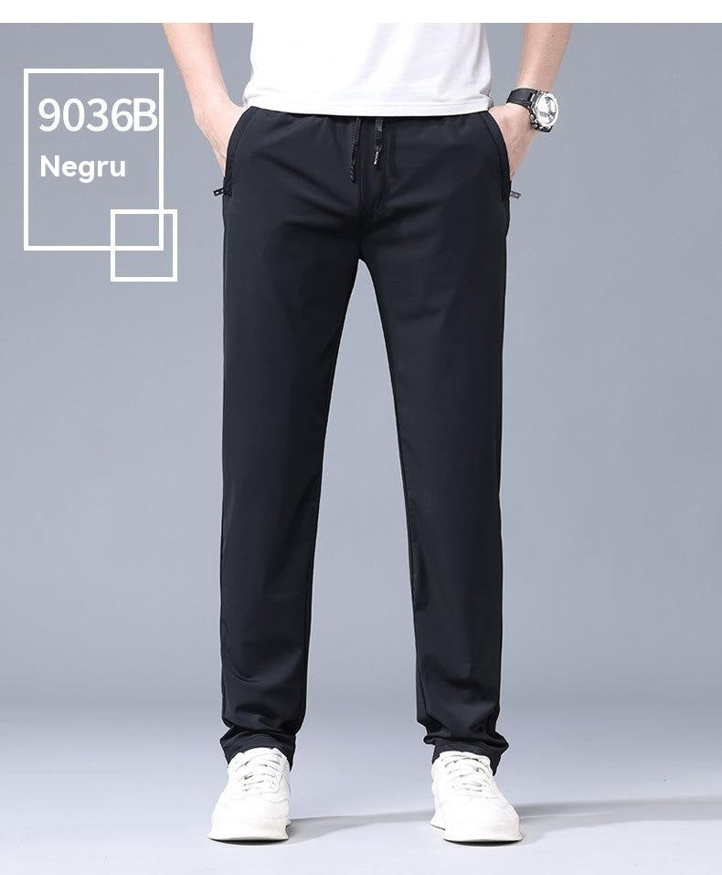 【40-115kg】🔥【M-5XL】Pantaloni casual elastici pentru bărbați, din mătase glacială, la modă, vara 2025