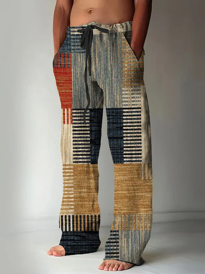 ✨👖【🌈Ograničene zalihe】 【S-6XL】😍 Muške uske pamučne i lanene hlače velikog broja, ležerni, široki boemski stil