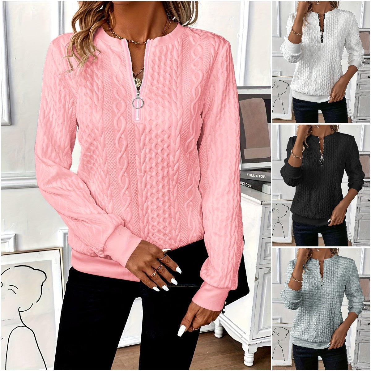 🎀✨【Novi jesenski stil】【S-2XL】🍁🍂Moderna i elegantna ležerna ženska jakna s uskim pletivom