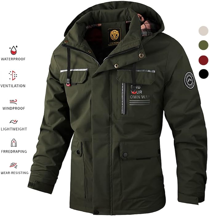 🔥🔥【Wyprzedaż odzieży zimowej】【M-6XL】✨⛄Jesień i zima Męska gruba ciepła wiatroszczelna i wodoodporna kurtka