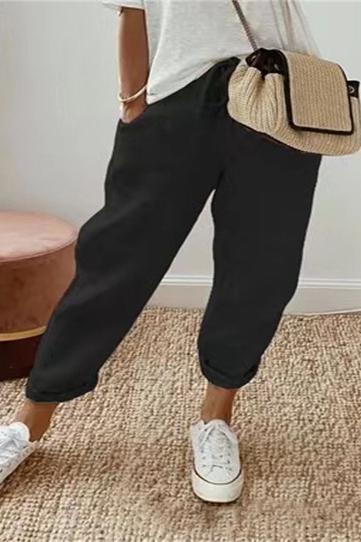 🌿🌈【S-3XL】Pantaloni noi de vară pentru femei, confortabili și respirabili, din bumbac și in, disponibili în mai multe culori.