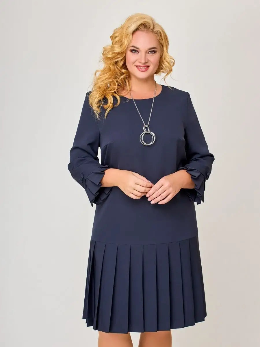 💌【S-5XL】👗Νέα μόδα 2025, υψηλής ποιότητας, κομψό ρετρό πλισέ φόρεμα