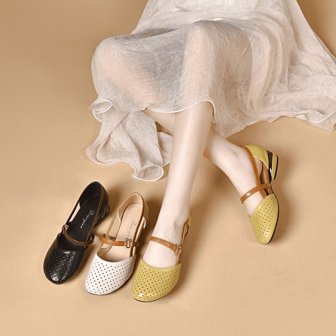 🔥🌴【Lichidare de vară】【35-42】Sandale de damă noi de vară 2025, elegante, din piele naturală, toc jos, talpă moale
