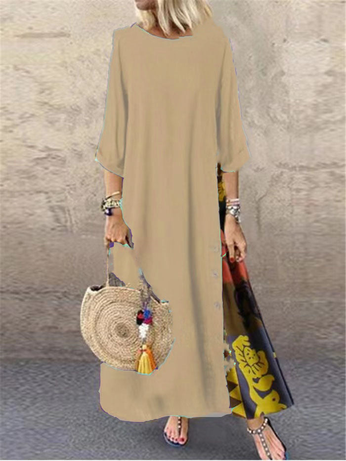 ✨💕【Oferte speciale de vară🔥】【M-5XL】 Noua rochie elegantă retro casual imprimată 2025