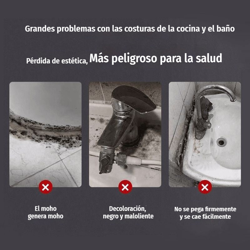 š„ć5 botellas + 1 espĆ”tula para pegamentoćš Sellador blanco impermeable y resistente al moho, para rellenar juntas en cocinas, baƱos y aseos.