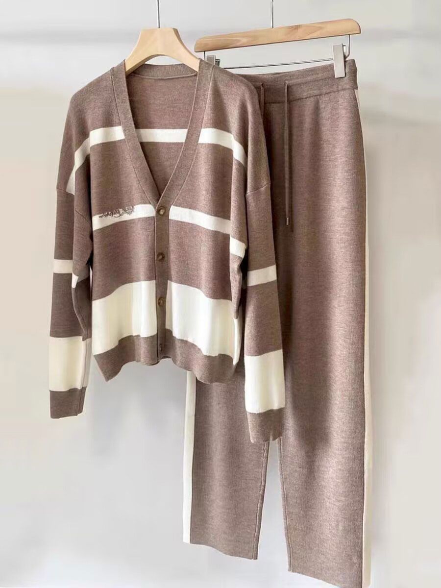 🐏🔥【S-5XL】【Pleteno + Hlače】✨🎉 Moderan dvodijelni pleteni set u boji