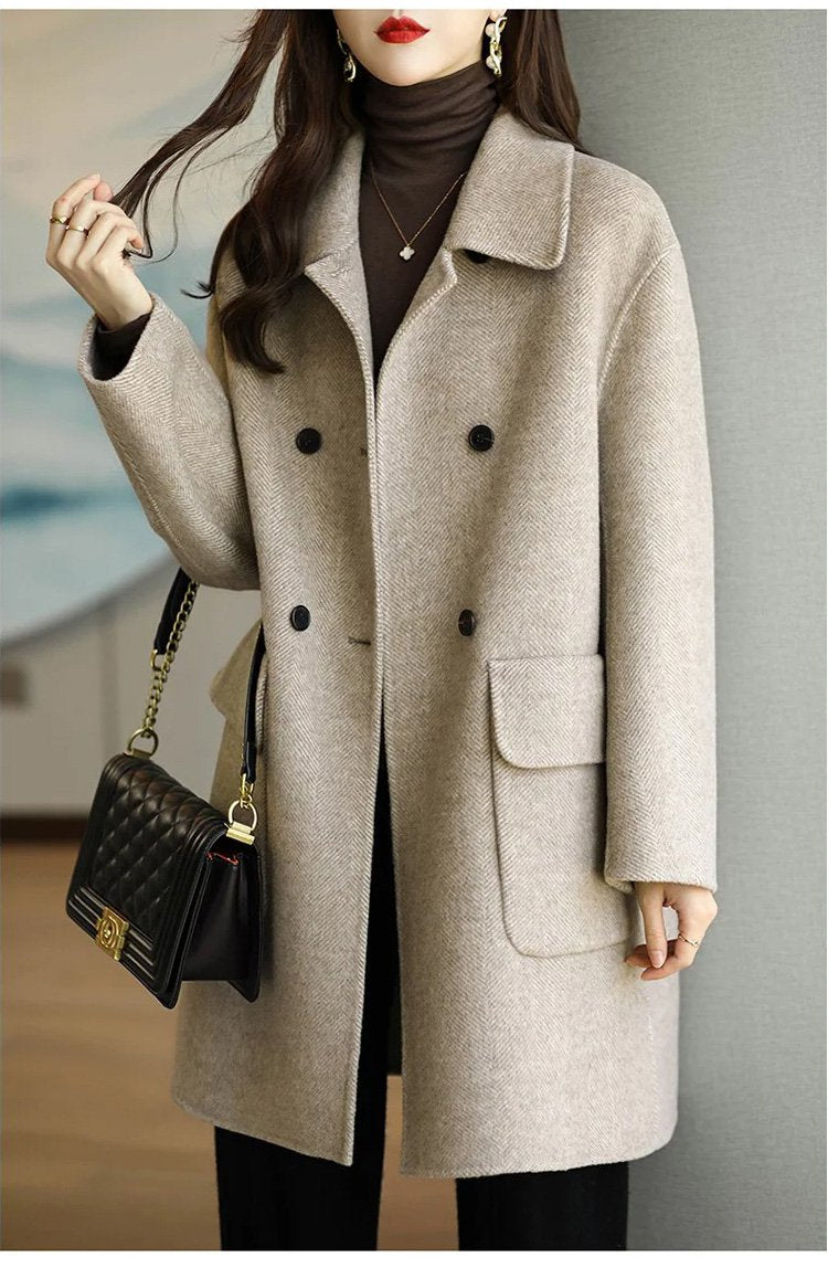 ✨🍂【Jesenski novi🔥】【M-2XL】Novi, moderan i svestran kaput od kašmira i vune s dvije strane