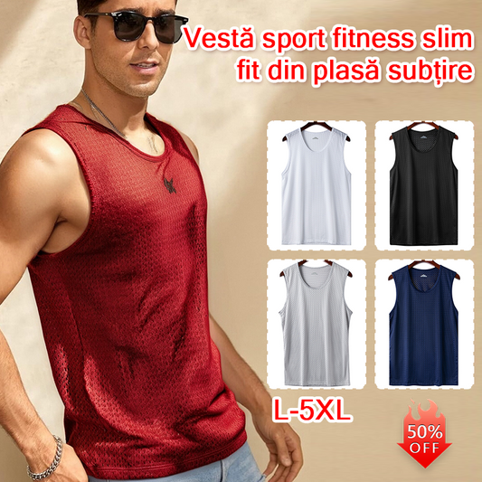 🔥🌈【Kup jeden, a drugi dostaniesz gratis】✨Męska letnia koszulka bez rękawów✅Wykonana z lodowego jedwabiu✅Lekka i oddychająca✅Szybko schnie