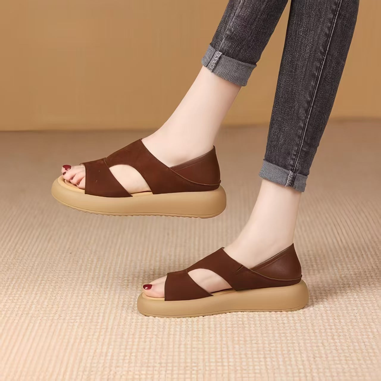 🌈🌴【🔥Ofertă specială】👣👡【35-42】Sandale plate pentru femei, la modă, casual, confortabile, de vară