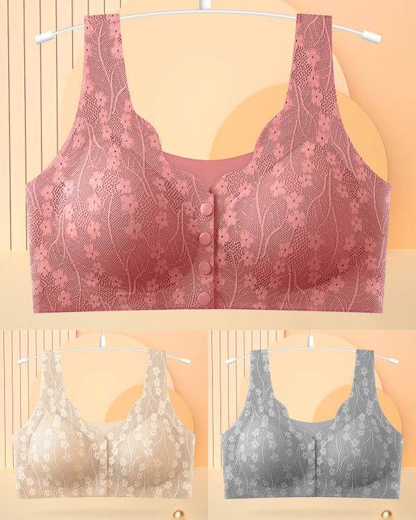 đđ 3 darab elölkapcsos nĆi melltartĂł (40â100 kg) â VezetĂ©k nĂ©lkĂŒli, pamut, kĂ©nyelmes Ă©s jĂłl szellĆzĆ, tökĂ©letes tartĂĄssal