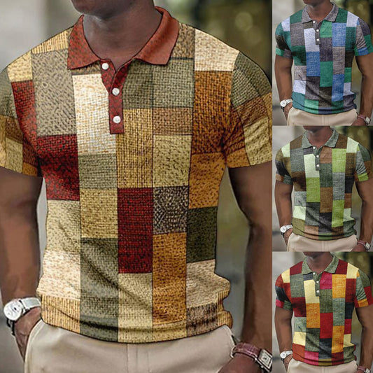 🌴👕【S-5XL】🔥✨2025 Lato Nowa męska casualowa koszulka POLO z geometrycznym wzorem
