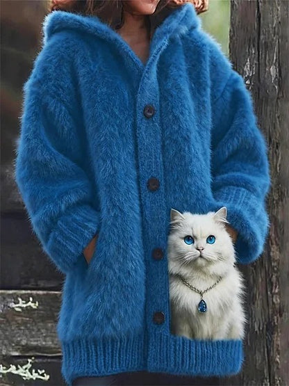 🔥🐾【50% zniżki przez ograniczony czas】Damska kurtka z kapturem, stylowa i urocza, ze zwierzęcym nadrukiem🧥✨