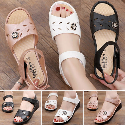 🌷🎀【36-40】Nowe letnie, eleganckie sandały z miękkim dnem i wydrążonymi kwiatami
