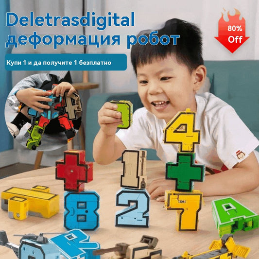 🔥【Горещи продажби】🎁 Буквено-цифров трансформиращ се Автобот, Образователни играчки
