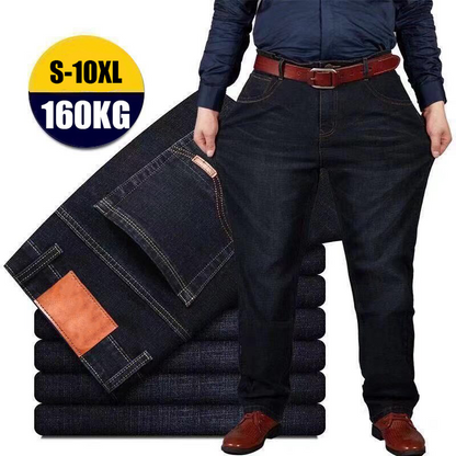 👖😎【50% zniżki🔥】【45-160 kg】💕🔥 Męskie jeansy casualowe z elastyczną podeszwą w dużym rozmiarze - luźne i wygodne