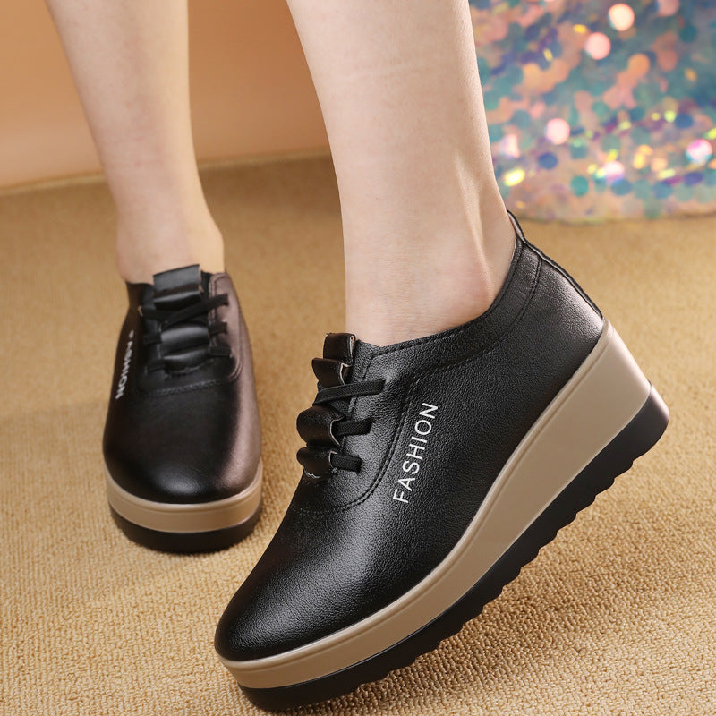 🔥【Stoc limitat】【35-42】Pantofi din piele pentru femei cu talpă groasă, o nouă tendință în modă pentru toamnă