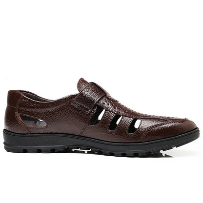 🌴👞【39-44】Sandale ușoare, casual, din piele naturală, respirabile, pentru bărbați, vara 2025, noi 