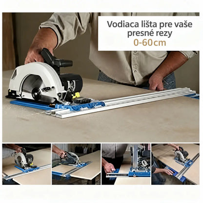 🛠️ Prenosná multifunkčná vodiaca lišta na rezanie panelov – nastaviteľná 0–75 cm, s vodováhou a dvojitou stupnicou. Presné a rovné rezy pre váš projekt! ✨