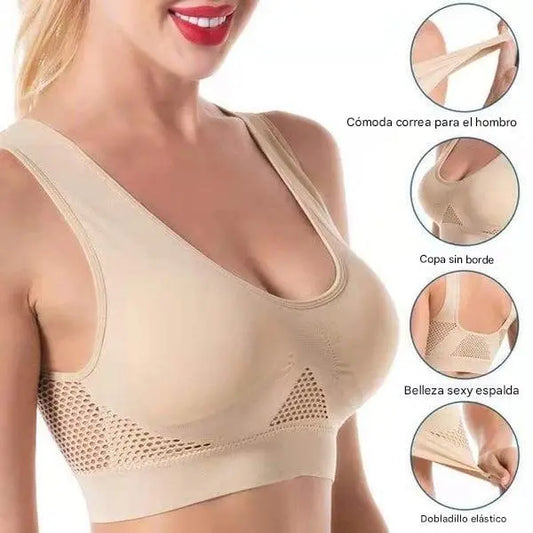 🔥👙【Conjunto de tres piezas】Sujetador invisible de tallas grandes ❤️ Transpirable y fresco 【40–120 kg】