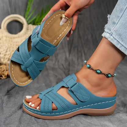 【Tallas 35-43】Sandalias de cuero genuino de alta calidad, diseño de suela gruesa, ✅️suaves y antideslizantes, ✅️elegantes y versátiles