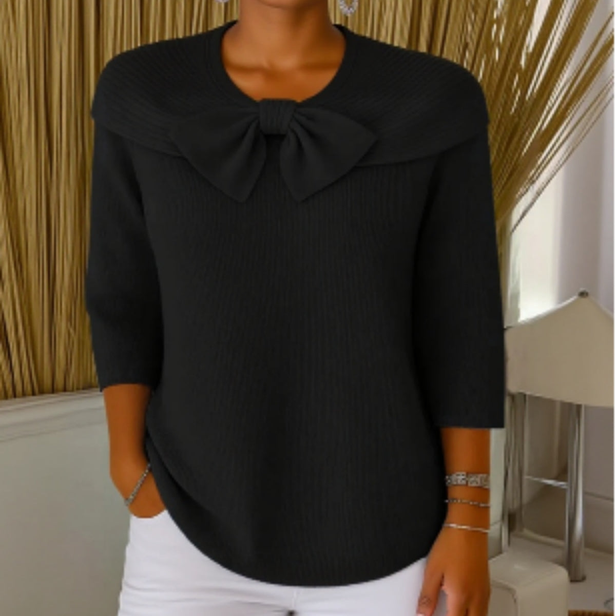 🔥🌈【Gorący przedmiot】【S-5XL】Nowy elegancki damski top w stylu francuskim z długim rękawem i cienką dzianinową podstawą