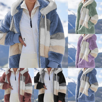☃️Limitált ajánlat 35% kedvezménnyel❄️【S-5XL】Új női téli kabát 2025, vastag plüss csíkkal