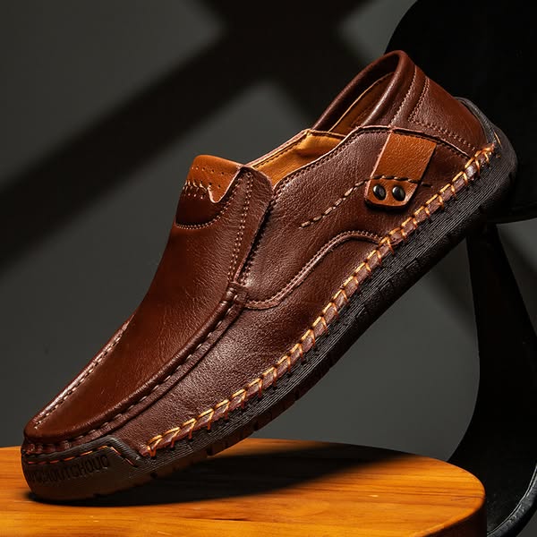 【38-48】Mocasines de cuero hechos a mano de gran tamaño