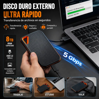 【Posledný deň 🔥zľava 50 %】💥【8 TB】 Vysokorýchlostný prenosný pevný disk s vysokou kapacitou