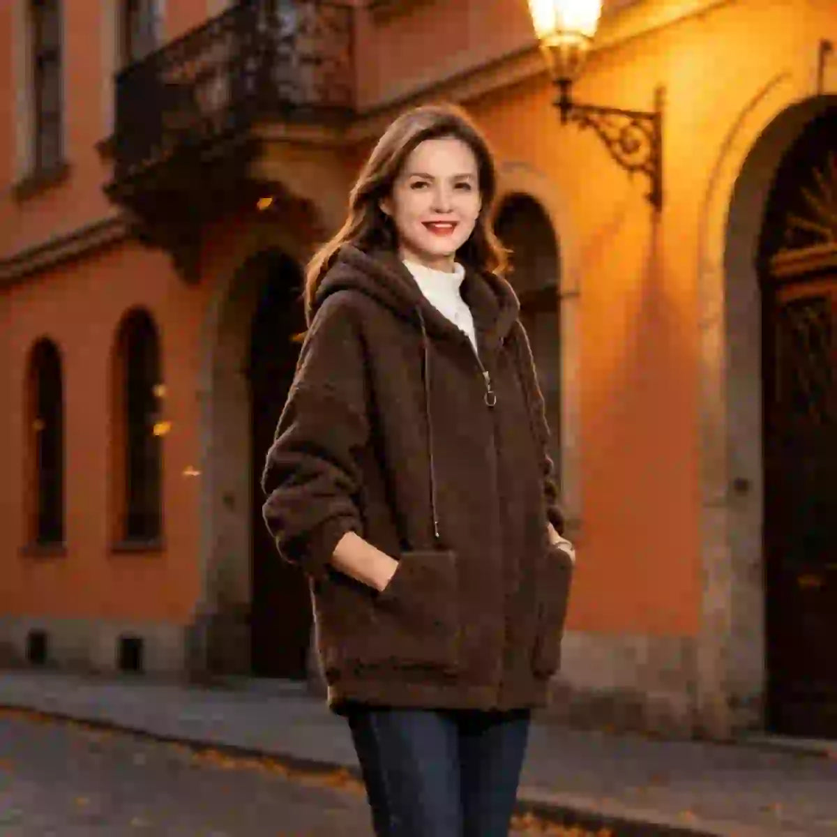 🔥✨【M-4XL】Nova zimska modna ženska jakna s plišasto in volneno kapuco za leto 2026