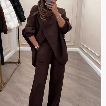 🔥 🧶 Elegancki damski garnitur: sweter + spodnie casualowe! Wygodnie i stylowo jednocześnie! ✨
