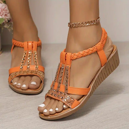 🌈🌿【🔥Ljetno rasprodaja】👡【34-43】Moderne i elegantne ženske sandale s blistavim cirkonima