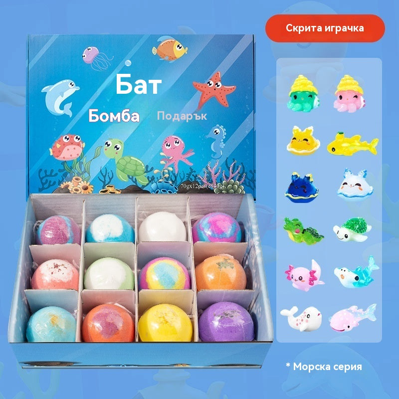 ✨🛀【Опаковка от 12 броя🔥】Топки сол за вана с форма на морски животни, подходящи за деца.