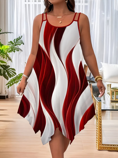 🔥🎉【S-5XL】✨2025 Lato Nowa Moda Luźna Swobodna Duży Rozmiar Paski Sukienka